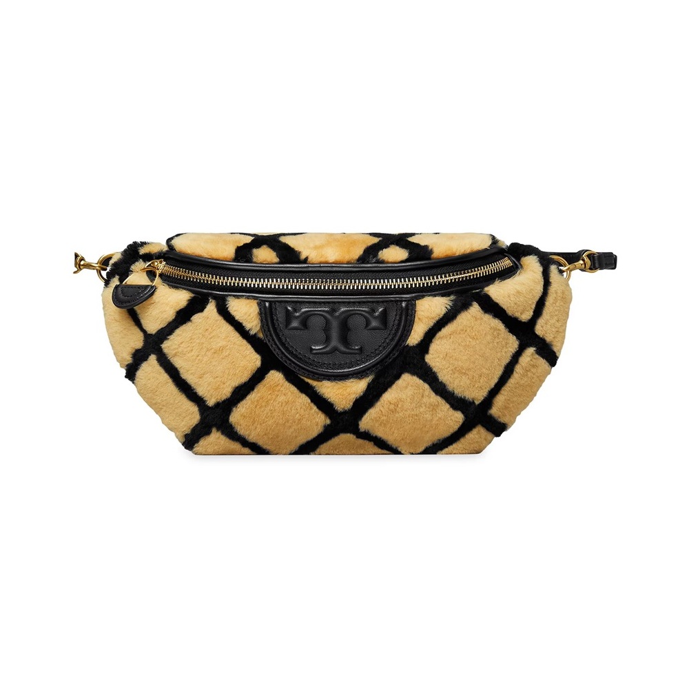 Tory Burch Fleming Shearling Crossbody Belt Bag - Picture 2 of 11